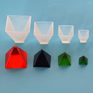 Bakning formar 4st smycken verktyg silikon harts hantverk diy pyramid fyrkant som gör geometrisk pendelle fondant kakform