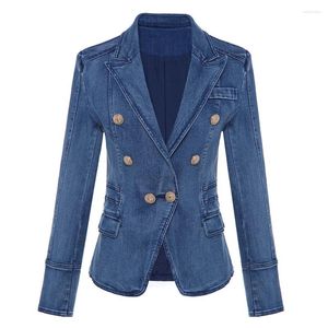 Women's Suits Elegant Spring Blazers 2024 In Outerwears Ladies Gold Button Clothing Trend Suit Slim Small Jacket