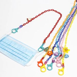 Chains Kids Christmas Love Heart Flower Acrylic Chain Facemask Saver Keeper Lanyard Versatility Anti Lost Face Cover Protection Strap
