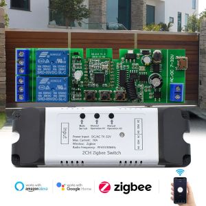 Kontroll Zigbee WiFi Switch Smart Garage Door Opener Controller Arbetet med Alexa Google Home Tuya App Gate Control Gateway Hub kräver