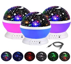 Starry Sky Moon Night Projector Kinder Schlafzimmer Lampe Weihnachtsfest romantischer Raum rotierende Universum Star Projector Light 360 Grad4469758