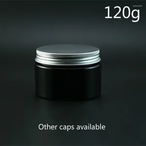 Storage Bottles 120g Black Empty Plastic Jar Cosmetic Lotion Bottle Skin Care Cream Coffee Beans Candy Packaging Containers 20pcs