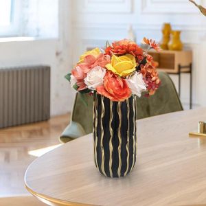 Vasi Ceramic Flower Vase Table Bud Glossy Round per camino da letto per camera da pranzo da pranzo