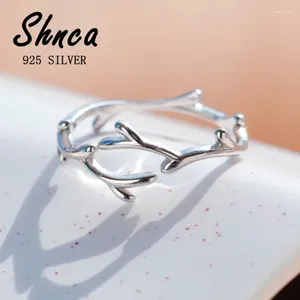 Klusterringar 2024 Simple Fashion 925 Sterling Silver Tree Branch Geometric justerbar för Women Girl XR218