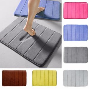 Bath Mats Bathroom Carpet Non-Slip Mat Thick Coral Fleece Memory Foam Absorbent Rug Bedroom Anti-Slip Kitchen Pad Pedal