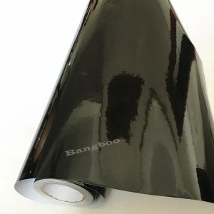 Çıkartmalar 3 Katman 1.52x18m Su Geçirmez Parlak Siyah Araç Vinil Sargı Parlak Şeker Renkli Araba Vücut Vinil Sarma Sticker