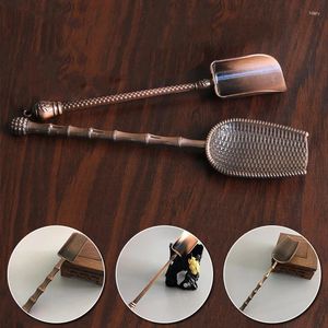 Spoons Vintage Loose Leaf Tea Scoop Alloy Retro Coffee Bean Scooper Metal Long Handle Teaspoon Kitchen Measuring Shovel Spoon For Sugar