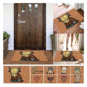 Bath Mats Cow Welcome Outdoor Indoor Front Door Mat For Entryway Entrance Doormat Dropship