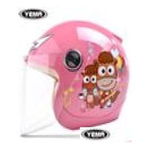 Capacetes de motocicleta meninos meninas meninas infantis azuis abertos rosto yema capacete moto moto bicicleta de segurança de segurança infantil infantil grow deli dh0gv