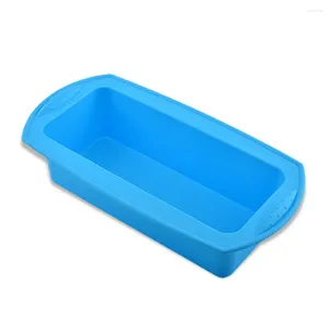 Moldes de cozimento Torros de mofo Bread Borda antiaderente Bandeja de silicone Bolde de retângulo para padaria em casa Rosa vermelha