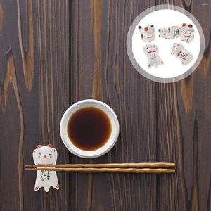 Dinnerware Sets 5 Pcs Christmas Decorations Chopsticks Holder Ceramic Shape Spoon Rests