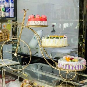 Dekorative Teller europäischer Stil kreativer Eisenkuchen Rack Fahrrad Geburtstag Hochzeit Dreistöckige Mehrschicht-Dessert-Displayständer