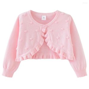 Jackets 1-6 Years Old Little Girl Pink Cardigan Coat Indoor Toddler Navy Blue Sweater Jacket 1 2 3 4 5 6 Baby Clothes 241206