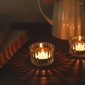 Candle Holders 20 Pcs Votive Tea Light For Floating Centerpieces Tables Clear Glass Cute Mini Ribbed Table Decorations