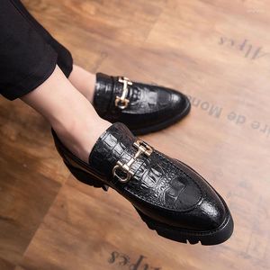 Casual Shoes Men Pointed Toe Leather Oxford Loafers Slip On Fashion Gentleman Boat Male Footwear I