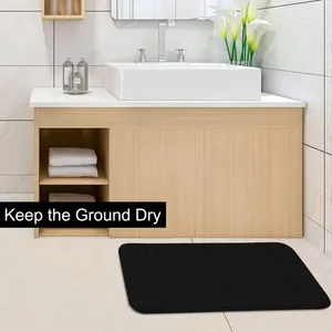 Badmatten Matte Speicherschaum Teppiche für Badezimmer Weiche und bequeme super saugfähige schwarze 32 