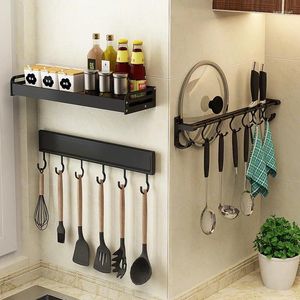 Kitchen Storage Hooks Wall-mounted Hole-free Multifunctional Wall Bracket Household Kitchenware Supplies Knife Rack Shelf