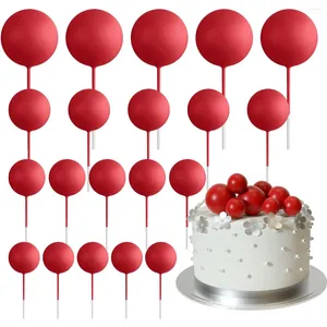 Party Supplies 20 Pcs Mini Balloons Sticks Red Balls Cake Picks Topper Decorations For Wedding Birthday