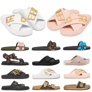 Men Women Designer Slippers Slips Slides Slids Sandals Lady Black White Pink Colorful Canvas رسالة تشريحية من الجلد الصيفي