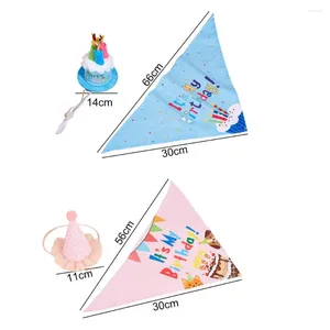 Dog Apparel Lovely Bright Colors Comfortable Fine Workmanship Cute Pet Birthday Headwear Bib Set Hat Neckerchief Dress Up