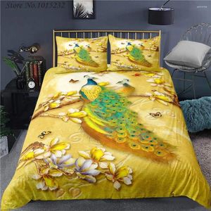 Bedding Sets Peacock 3D Printed Set Duvet Covers Pillowcases Comforter Bedclothes Bed Linen 06