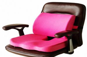 2 In1 Memory Foam Seat Cushion Back Cushion Midje Support Set för Home Office Graviditet Mesh Suede Health Care Stol Pad EN7H4137873