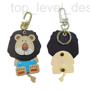 Key Rings designer Donkey Brand Leather Family Old Flower Shake Head Lion Pendant Couple Cartoon Doll Tiger Keychain FFJL