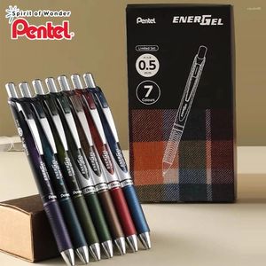 7pcs Japão Pentel Gel Pen de seco rápido do 20º aniversário Limitada de 7 cores colorido energia retro preto 0,5 mm artigos de papelaria escolar