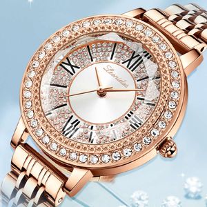 Leonida Light Luxury Full Diamond Waterproof Steel Band Quartz Women's Watch Live Broadcast