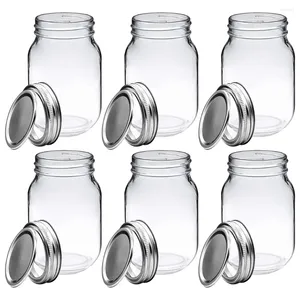 Storage Bottles 6 Pcs Food Container Mini Mason Jars Portable Honey Jelly Can Glass Salad Containers