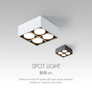 Luci soffitto soggiorno illuminazione lampada a scatola quadrata minimalista in grassetto griglia a led seppier superficie montata Downlight