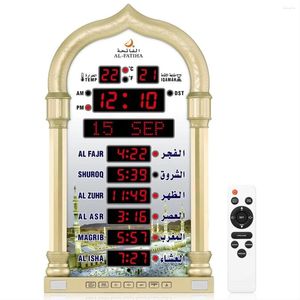 Clocks Accessories Azan Clock LED Muslim Prayer Athan Wall Read Home/Office/Mosque Digital Home Decor Gold
