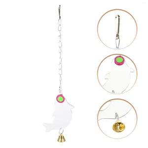 Altre forniture per uccelli Mirror Parakeet giocattolo Accessori da gioco per pappagalli con acrilico a campana per gabbia