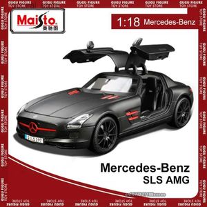 Action Toy Figures Maisto 1 18 Benz SLS AMG Racing Sports Auto Diecast Model Edition Edizione in lega di veicolo di lusso DECORAZIONI DECORAZIONI AUTO MODELLO MODELLO MODELLO L240402