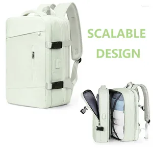 Backpack Airplane Travel for Women Bagagem de grandes sacolas de grande capacidade 15.6 Incn Laptop Expandível Mochilas Multifuncionais de Negócios