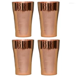 Mugs 4PCS 400ML Handmade Pure Copper Retro Tea Water Cup Beer Coffee Travel