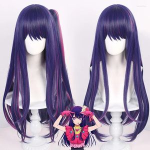 Party Supplies Oshi No Ko Hoshino Ai Cosplay Wig 80cm Long Dark Purple Rose Pink Anime Wigs Heat Resistant Synthetic