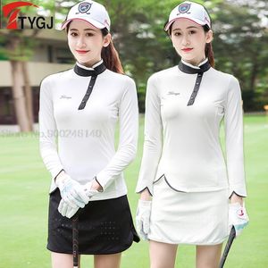 Golf beyzbol tenis kıyafetleri kadın spor takım elbise uzun kollu tişört kısa etek spor giyim mini pantolon etek gömlekleri xs s m l xl 240323