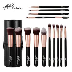 Escovas de maquiagem de 14pcs Conjunto de cosméticos mole Fundação Powehadow Brushes de maquiagem Profissional Kit Kit Beauty Ferramentas 240327