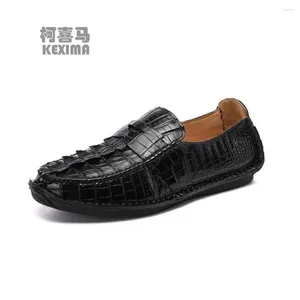 Casual Shoes Hulangzhishi Men Crocodile Pure Manual Leisure Comfortable Male Driving Soft