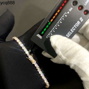 デザイナーカスタムモイサナイトダイヤモンドテニスブレスレットチェーンメンズ女性14K 18Kゴールド5mm 925スターリングシルバーテニスブレスレット