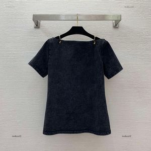 デザイナーTシャツ女性TシャツブランドレディースTシャツファッションシップアンカーチェーンバックルデコレーションロゴ短袖