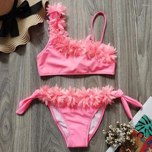 Kadın Mayo Mayo Sahibi Beachwear Biquini 2024 Çiçek Kız Mayo Çocuklar İki Parçalı Çocuk 2-14 Yıllık Toddler Bikini Set Bebek