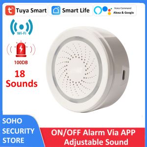 Morre tuya smart vida wifi USB 100db Siren Detector de alarme sem fio alerta de luz pir do sensor de porta de porta cenário conjunto Alexa Google