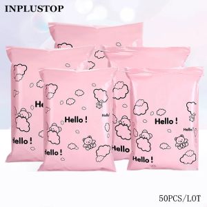 Envelopes 50pcs Courier Pink Sacos de correspondência