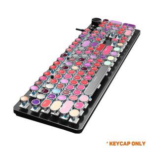 Klavyeler Universal Backlit Mekanik Klavye 104pcs/Set PBT Yuvarlak Anahtar Kapağı Kiraz MX Yuvarlak Tasarım için