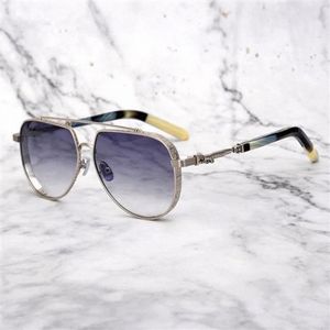 Luxusverchromte Sonnenbrille Herren Vintage Hearts Brille Designer Schatten Sonnenbrillen für Männer Aviator Silber Damen Sonnenbrille schnitzen u0m2##