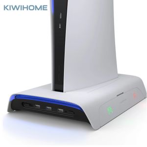 Estação de resfriamento Kiwihome para acessórios PS5 Stand vertical com RGB para PlayStation 5 Acessórios para jogos para PS5 Acessório 240327