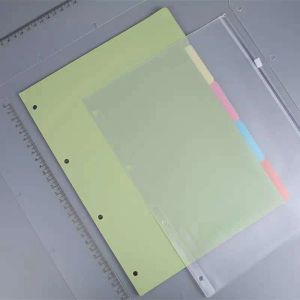 Folder 10pc/partia przezroczystą przezroczystą plastikową opakowanie PVC Uchwyt karty pamięci PVC do Pierścienie spoiwa A4 Notebook 4 Hole