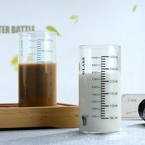 Mugs Coffee Glass Mug Printed Transparent Heat-resistant Cup Large-capacity Tall Straw Mousse Wine Water Juice Milk Drinkware